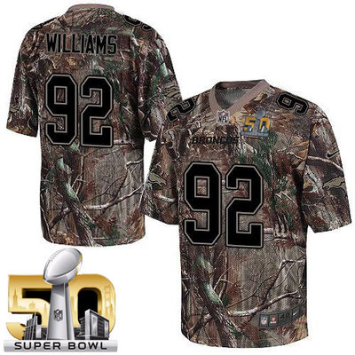 Nike Broncos #92 Sylvester Williams Camo Super Bowl 50 Men's Stitched NFL Realtree Elite Jersey
