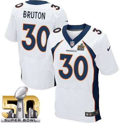 Nike Broncos #30 David Bruton White Super Bowl 50 Men's Stitched NFL New Elite Jersey Nike Broncos #30 David Bruton White Super Bowl 50 Men's Stitched NFL New Elite Jersey