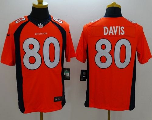 Nike Broncos #80 Vernon Davis Orange Team Color Men's Stitched NFL New Limited Jersey Nike Broncos #80 Vernon Davis Orange Team Color Men's Stitched NFL New Limited Jersey