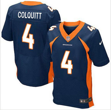Nike Denver Broncos #4 Britton Colquitt Navy Blue Alternate Men's Stitched NFL New Elite Jersey Nike Denver Broncos #4 Britton Colquitt Navy Blue Alternate Men's Stitched NFL New Elite Jersey