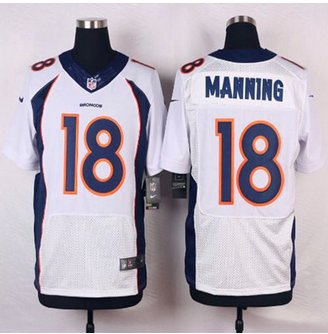 NEW Denver Broncos #18 Peyton Manning White Men's Stitched NFL New Elite Jersey