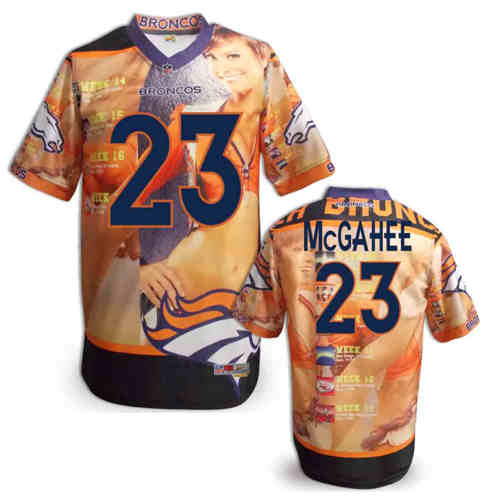 New Denver Broncos 23 McGahee Team Color Elite Fanatical Version Jerseys