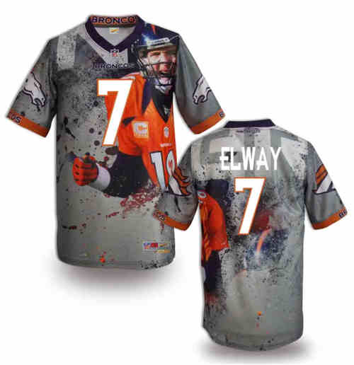 New Denver Broncos #7 John Elway Color Elite Fanatical Version Jerseys