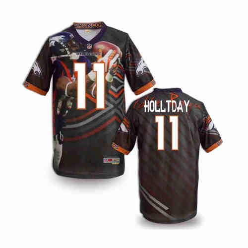 New Denver Broncos 11# Trindon Holliday Team Color NFL Elite Fanatical Version Jerseys