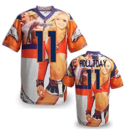 New Denver Broncos #11 Trindon Holliday Team Color NFL Elite Fanatical Version Jersey