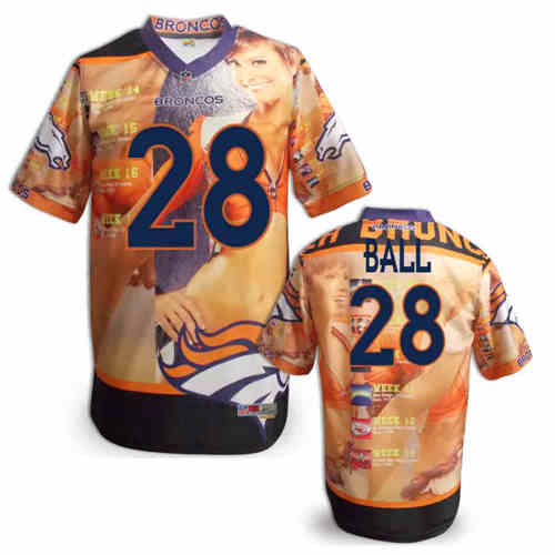 New Denver Broncos #28 Montee Ball Team Color NFL Elite Fanatical Version Jerseys