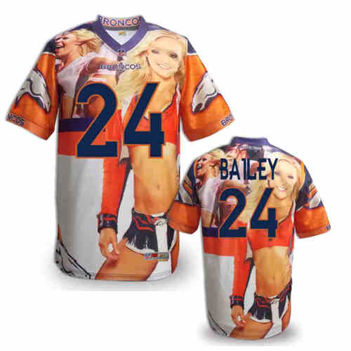 New Denver Broncos #24 Champ Bailey Team Color NFL Elite Fanatical Version Jersey