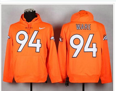 Denver Broncos #94 DeMarcus Ware Orange Pullover NFL Hoodie