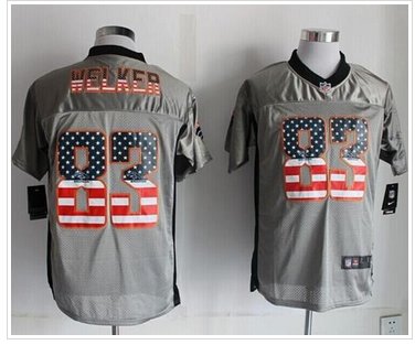 NEW Denver Broncos #83 Wes Welker Grey NFL Elite USA Flag Fashion Jersey NEW Denver Broncos #83 Wes Welker Grey NFL Elite USA Flag Fashion Jersey