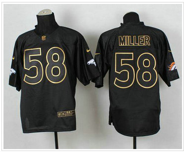 Denver Broncos #58 Von Miller Black Gold No. Fashion NFL Elite Jersey