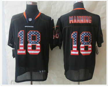 New Denver Broncos #18 Peyton Manning USA Flag Fashion Black Elite Jerseys New Denver Broncos #18 Peyton Manning USA Flag Fashion Black Elite Jerseys