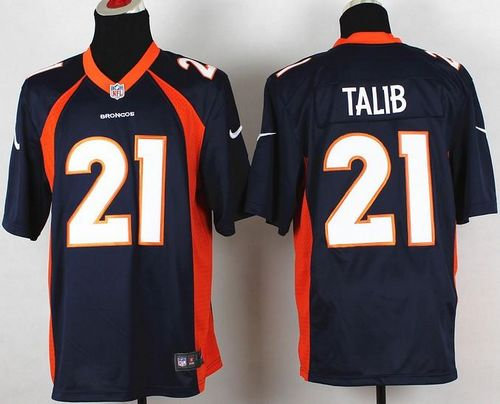 NEW Denver Broncos #21 Aqib Talib Navy Blue NFL Game Jersey