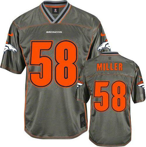 NEW Denver Broncos #58 Von Miller Grey NFL Elite Vapor Jerseys