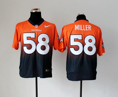 NEW Denver Broncos 58 Von Miller Orange Blue Drift Fashion II Elite NFL Jerseys