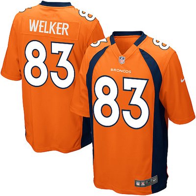NEW NFL Denver Broncos 83 Wes Welker Orange Jerseys(Game)