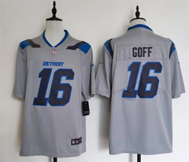 Men's Detroit Lions #16 Jared Goff Silver 2026 Rivalries Collection Limited Stitched Football Jersey