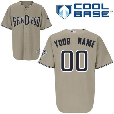 Customized San Diego Padres Jersey Grey Road Cool Base Baseball Jersey Customized San Diego Padres Jersey Grey Road Cool Base Baseball Jersey
