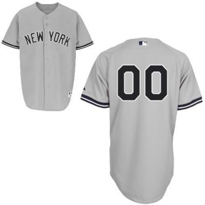 Customized New York Yankees Jersey Grey Road Baseball Jersey