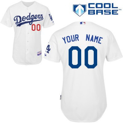 Customized Los Angeles Dodgers Jersey White Home 1955 World Series Anniversary Patch Baseball Jersey