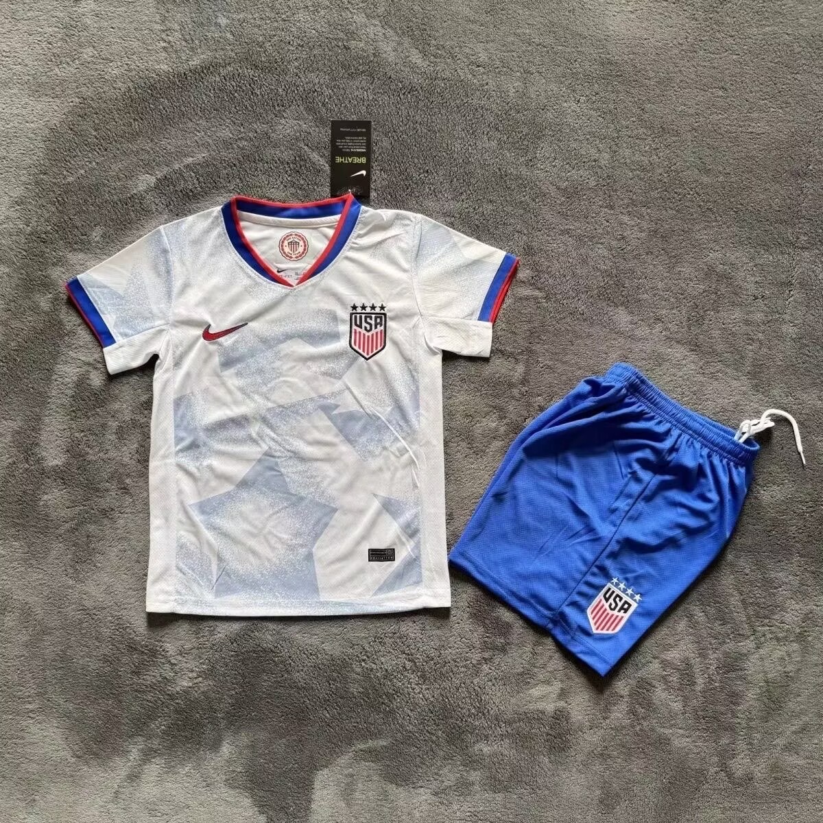 26 Youth USA White Soccer Jersey Short sleeve Set