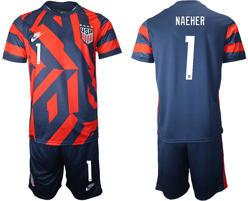 Men's USA #1 Naeher Away Jersey