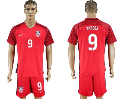 USA #9 Morris Red Home Soccer Country Jersey