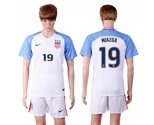 USA #19 Miazga Home(Three Star) Soccer Country Jersey