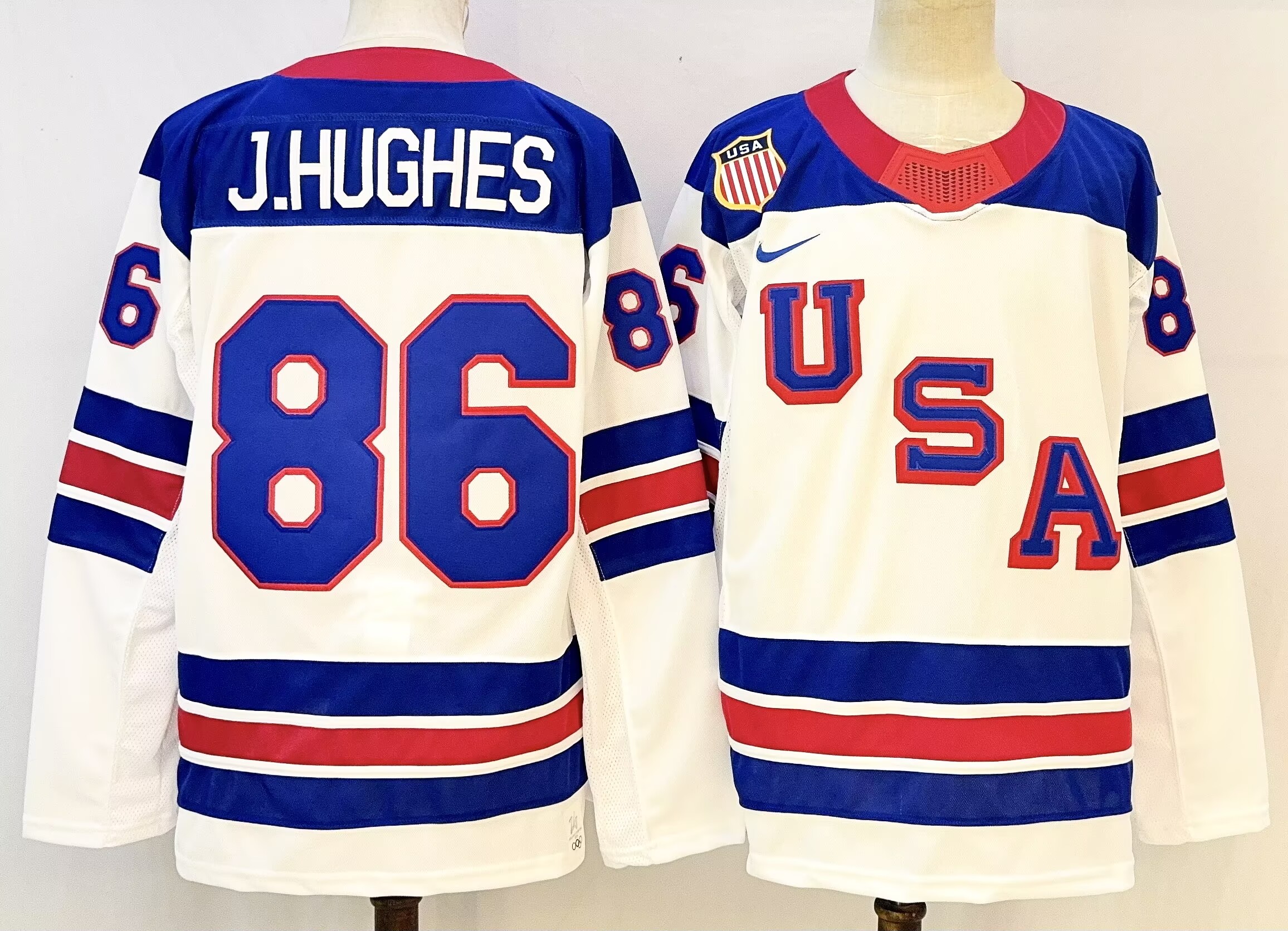 Men's USA #86 Luke Hughes White 2025-2026 Stitched Jersey