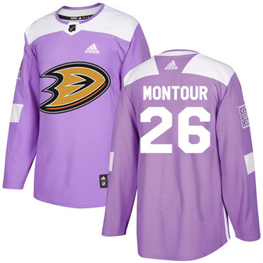 Adidas Ducks #26 Brandon Montour Purple Authentic Fights Cancer Stitched NHL Jersey