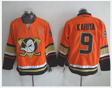 Anaheim Ducks #9 Paul Kariya Orange Alternate Stitched NHL Jersey