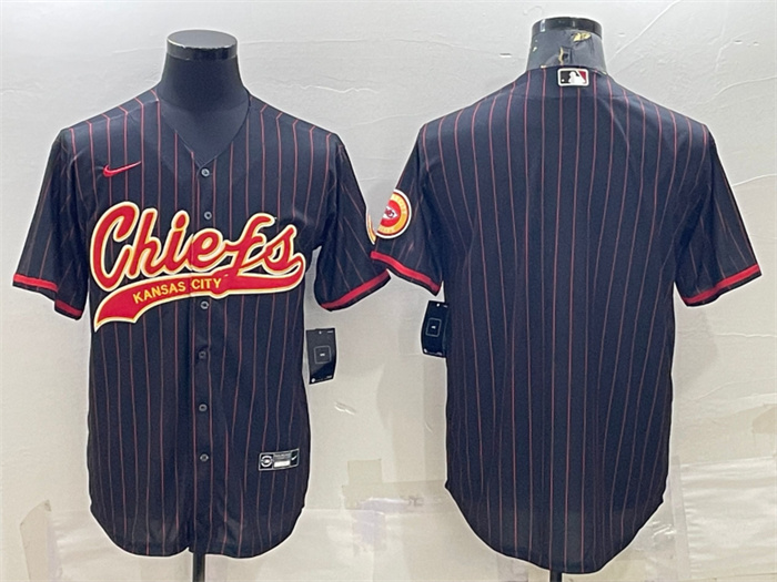 Men's Kansas City Chiefs Blank Black With Patch Cool Base Stitched Baseball Jersey Men's Kansas City Chiefs Blank Black With Patch Cool Base Stitched Baseball Jersey
