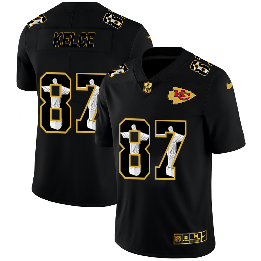 Nike Chiefs 87 Travis Kelce Black Jesus Faith Edition Limited Jersey Nike Chiefs 87 Travis Kelce Black Jesus Faith Edition Limited Jersey