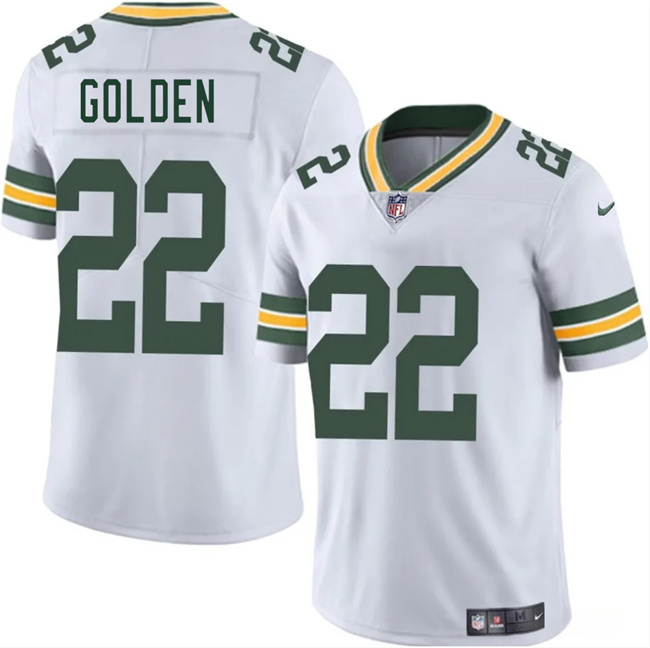 Men's Green Bay Packers #22 Matthew Golden White 2025 Draft Vapor Untouchable Limited Stitched Football Jersey Men's Green Bay Packers #22 Matthew Golden White 2025 Draft Vapor Untouchable Limited Stitched Football Jersey