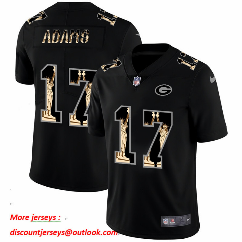 Nike Packers 17 Davante Adams Black Statue Of Liberty Limited Jersey