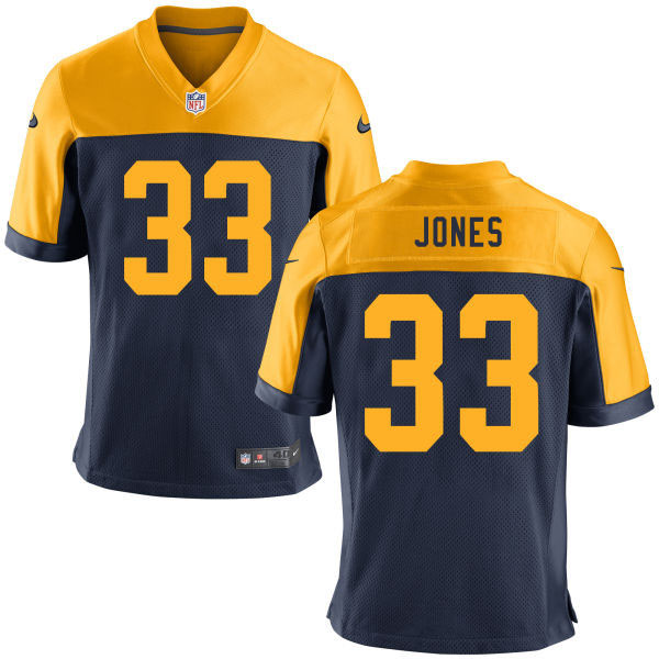 Nike Packers #33Aaron Jones Men's Navy Alternate NFL Game Jersey