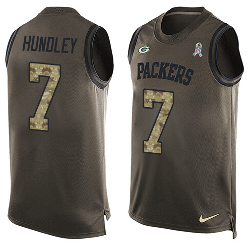 Nike Packers #7 Brett Hundley Green Men's Limited Salute to Service Tank Top NFL Jersey