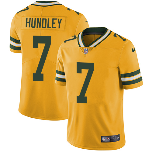 Nike Packers #7 Brett Hundley Men's Limited Gold Rush Vapor Untouchable NFL Jersey