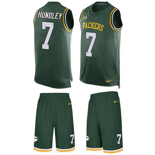 Nike Packers #7 Brett Hundley Men's Limited Green Tank Top Suit NFL Jersey