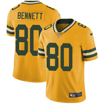 Nike Packers #80 Martellus Bennett Yellow Men's Stitched NFL Limited Rush Jersey
