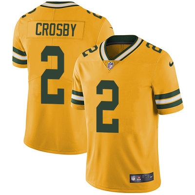 Nike Packers #2 Mason Crosby Yellow Men's Stitched NFL Limited Rush Jersey Nike Packers #2 Mason Crosby Yellow Men's Stitched NFL Limited Rush Jersey