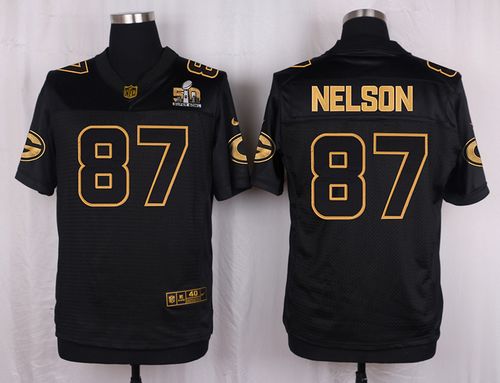 Nike Packers #87 Jordy Nelson Black Men's Stitched NFL Elite Pro Line Gold Collection Jersey