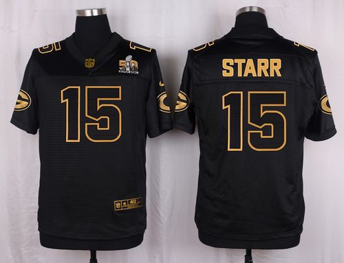 Nike Packers #15 Bart Starr Black Men's Stitched NFL Elite Pro Line Gold Collection Jersey Nike Packers #15 Bart Starr Black Men's Stitched NFL Elite Pro Line Gold Collection Jersey
