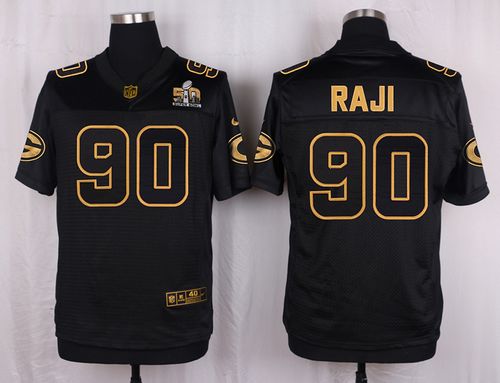 Nike Packers #90 B.J. Raji Black Men's Stitched NFL Elite Pro Line Gold Collection Jersey