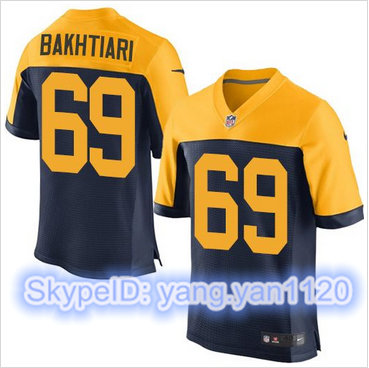 Nike Green Bay Packers #69 David Bakhtiari Navy Blue Alternate Men's Stitched NFL New Elite Jersey