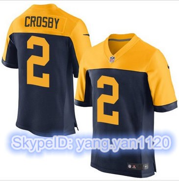 Nike Green Bay Packers #2 Mason Crosby Navy Blue Alternate Men's Stitched NFL New Elite Jersey