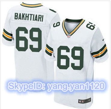 Nike Green Bay Packers #69 David Bakhtiari White Men's Stitched NFL Elite Jersey