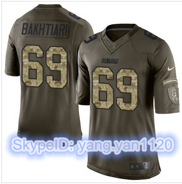 Nike Green Bay Packers #69 David Bakhtiari Green Men's Stitched NFL Limited Salute To Service Jersey