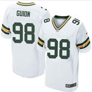 Nike Green Bay Packers #98 Letroy Guion White Men's Stitched NFL Elite Jersey