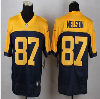New Green Bay Packers #87 Jordy Nelson Navy Blue Alternate Men's Stitched NFL New Elite Jersey