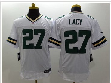 New Green Bay Packers #27 Eddie Lacy White Men's Stitched NFL Elite Jersey